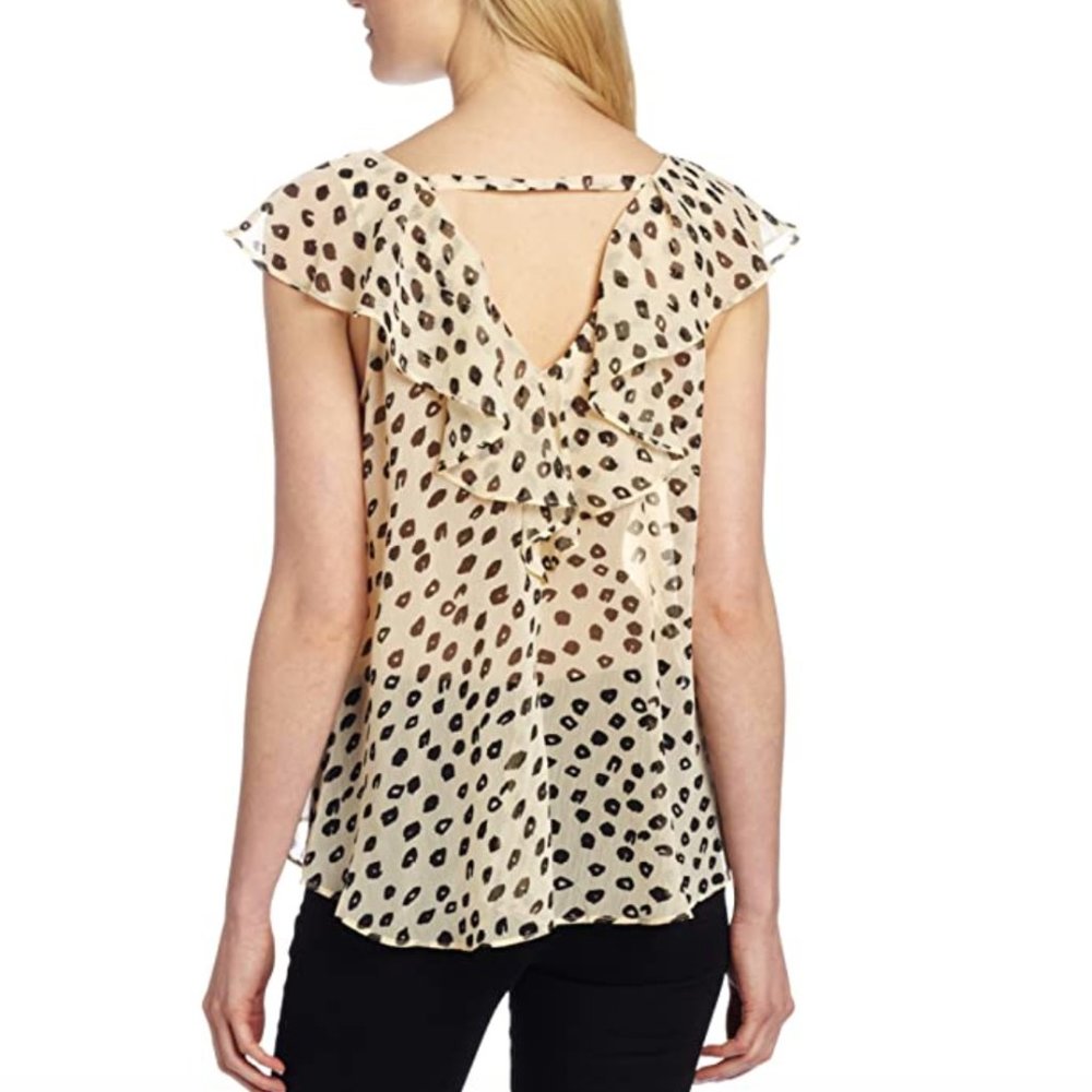Bcbgeneration Leopard Print Low Back Ruffle Top - image 2
